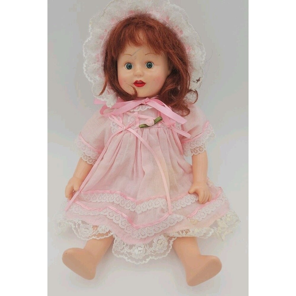 Vintage 1997 Horsman Doll Dolly Rosebud Original Dress And Bonnet Red Hair